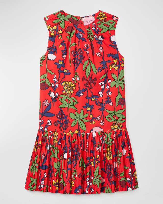 botanical garden pleated shift dress